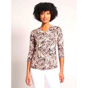 Jones New York Abstract Pink and Black Blouse